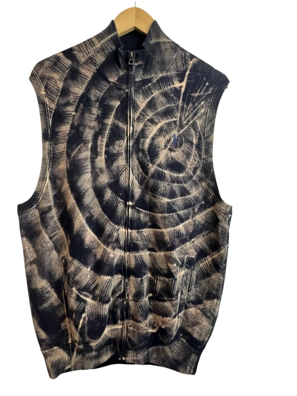 Polo Ralph Lauren Men's Full Zip Tie Dye Vest Cardigan Sweater Size Large